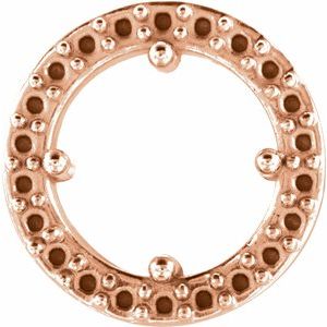 14K Rose 8 mm Round Halo-Style Pendant Mounting