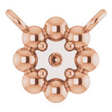 18K Rose 2 mm Round Beaded Youth Necklace Center Mounting
