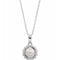 14K White Cultured White Freshwater Pearl & .04 CTW Natural Diamond 18