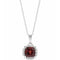 14K White Natural Mozambique Garnet & .04 CTW Natural Diamond 18