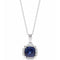 14K White Lab-Grown Blue Sapphire & .04 CTW Natural Diamond 18