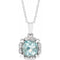 14K White Natural Aquamarine & .04 CTW Natural Diamond 18