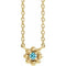 14K Yellow Natural Blue Zircon Beaded Youth 16