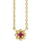 14K Yellow Lab-Grown Ruby Beaded Youth 16