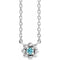 Platinum Natural Blue Zircon Beaded Youth 16