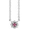 Platinum Natural Pink Tourmaline Beaded Youth 16