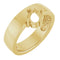 14K Yellow 7x5 mm Oval Asymmetric Solitaire Ring Mounting