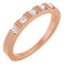 14K Rose Natural White Sapphire Stackable Ring