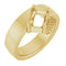 14K Yellow 7x5 mm Emerald Asymmetric Solitaire Ring Mounting