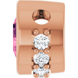 14K Rose Gold Natural Pink Tourmaline & 1/10 CTW Natural Diamond Pendant