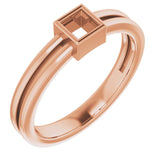 18K Rose 3.25 mm Square Ring Mounting