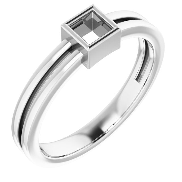 10K White 3.25 mm Square Ring Mounting