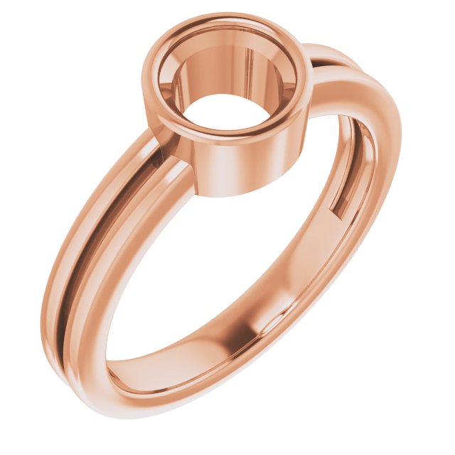 10K Rose 6 mm Round Ring Mounting