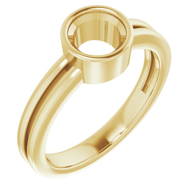 14K Yellow 6 mm Round Ring Mounting