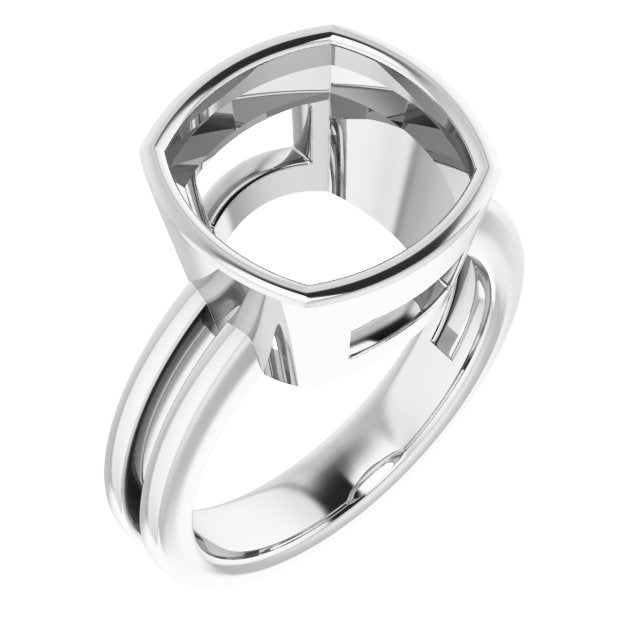 10K White 11 mm Cushion Ring Mounting
