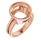 10K Rose 12 mm Round Ring Mounting