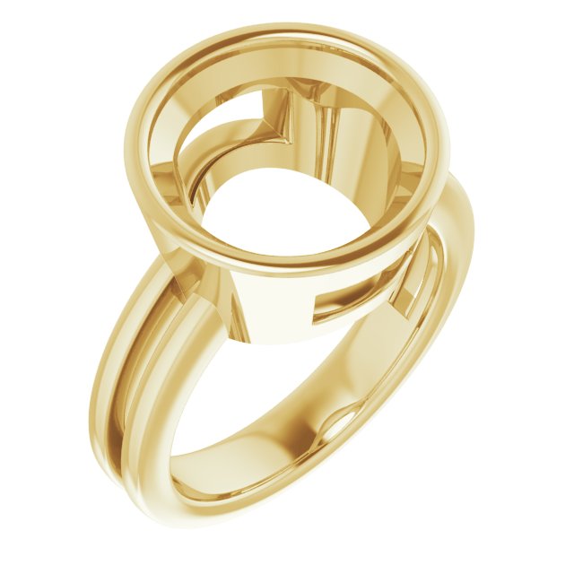 10K Yellow 12 mm Round Ring Mounting