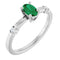 Sterling Silver Lab-Grown Emerald & .05 CTW Natural Diamond Ring