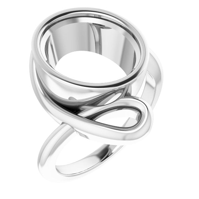 Sterling Silver 12x10 mm Oval Ring Mounting