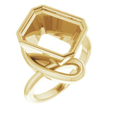 10K Yellow 12x10 mm Emerald Ring Mounting