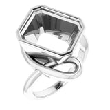 Sterling Silver 12x10 mm Emerald Ring Mounting