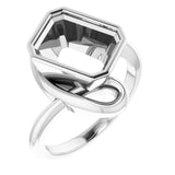 10K White 10x8 mm Emerald Ring Mounting