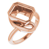 14K Rose 10x8 mm Emerald Ring Mounting