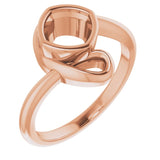 18K Rose 6 mm Cushion Ring Mounting