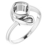 10K White 6 mm Cushion Ring Mounting