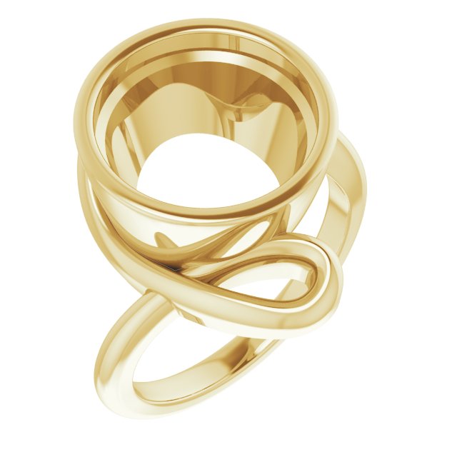 18K Yellow 12 mm Round Ring Mounting