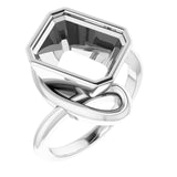 Platinum 11x9 mm Emerald Ring Mounting
