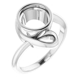 Sterling Silver 8 mm Round Ring Mounting