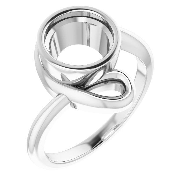 14K X1 White 8 mm Round Ring Mounting