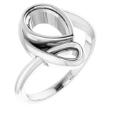 18K White 9x6 mm Pear Ring Mounting