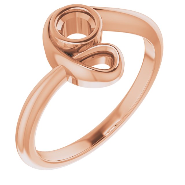 18K Rose 3.8 mm Round Ring Mounting