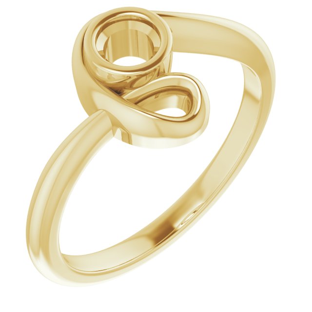14K Yellow 3.8 mm Round Ring Mounting