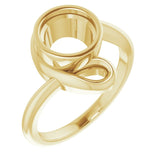 10K Yellow 7.4 mm Round Ring Mounting