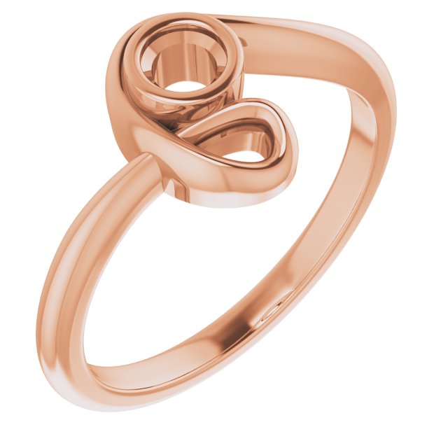 18K Rose 3.5 mm Round Ring Mounting