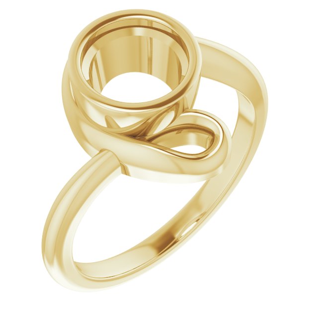 14K Yellow 7 mm Round Ring Mounting