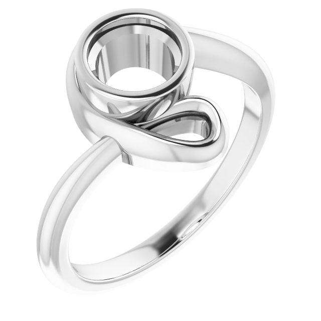 14K X1 White 5.8 mm Round Ring Mounting