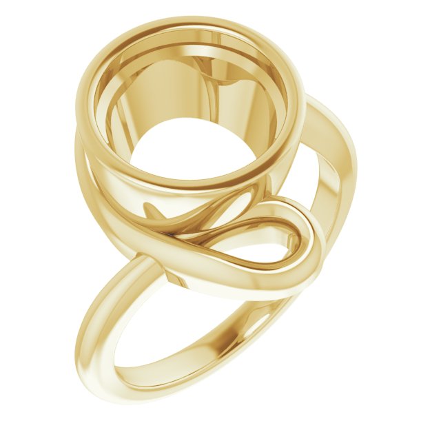 14K Yellow 10 mm Round Ring Mounting
