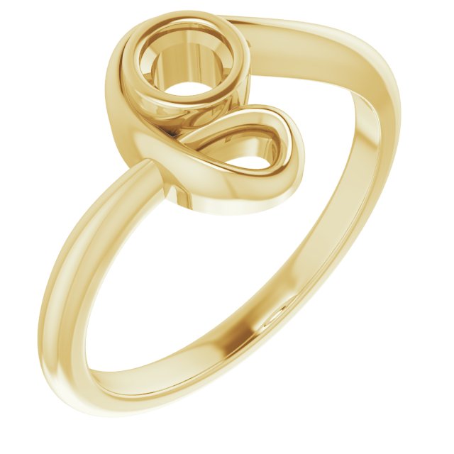 14K Yellow 3.75 mm Round Ring Mounting