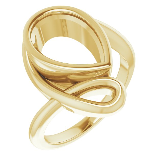 14K Yellow 12x8 mm Pear Ring Mounting