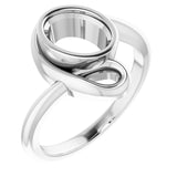10K White 8x6 mm Oval Ring Mounting