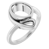 Platinum 9x7 mm Oval Ring Mounting