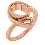 14K Rose 9x7 mm Oval Ring Mounting
