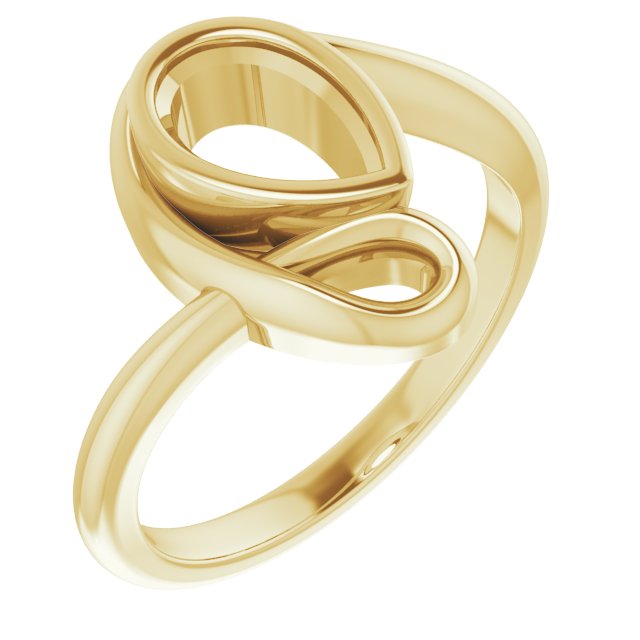 18K Yellow 8x5 mm Pear Ring Mounting