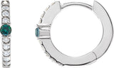 Platinum Natural Alexandrite & 1/8 CTW Natural Diamond 13.6 mm Hoop Earring