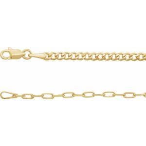 14-karätige 2,7 mm Büroklammerkette