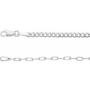 2,7 mm lange Kette aus Sterlingsilber im Büroklammer-Stil